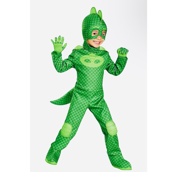 PJ Masks Gekko green Halloween costume 4 - 6 toddler boy girl kids Lizard tail - Picture 1 of 15